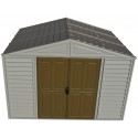 DuraMax 10.5'W x 8'D Woodbridge Adobe Vinyl Shed w/ Foundation (20224)