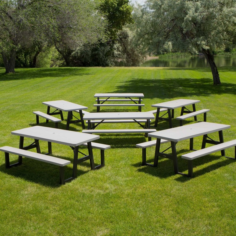 Lifetime 6-PACK A-Frame Folding Picnic Tables - Putty (860030)