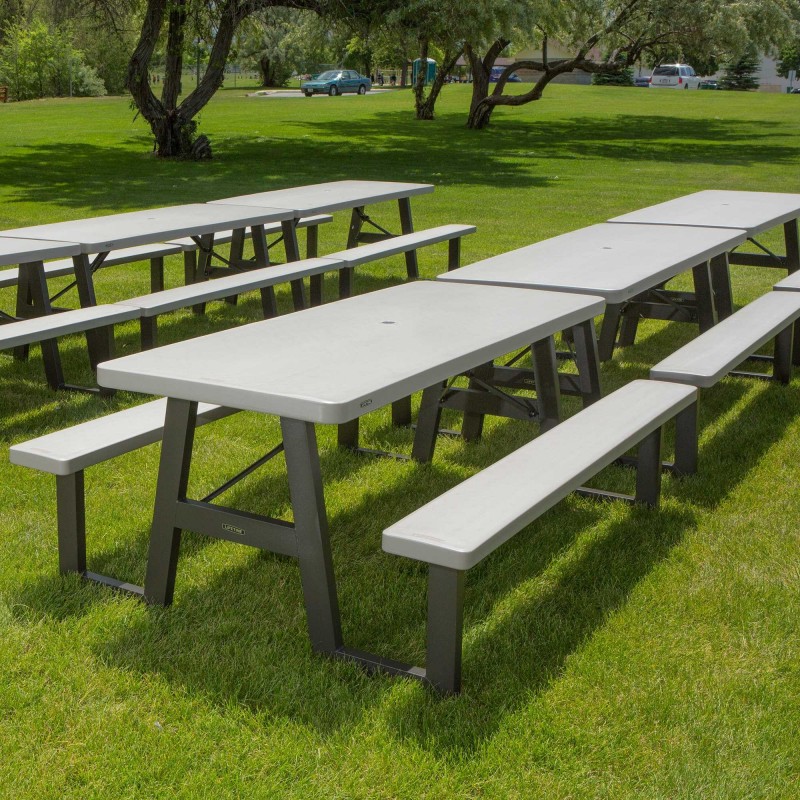 Lifetime 6-PACK A-Frame Folding Picnic Tables - Putty (860030)