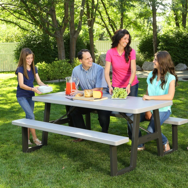 Lifetime 6-PACK A-Frame Folding Picnic Tables - Putty (860030)
