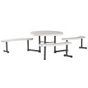 Lifetime 44 in. Round Picnic Table with 3 Swing-Out Benches - Almond (260205)