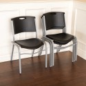 Lifetime  4-Pack Commercial Contoured Stacking Chair - Black (42830)