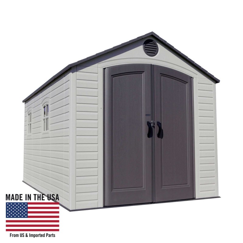 Lifetime 8x15 ft Plastic Storage Shed Kit - 2 Windows (60075)