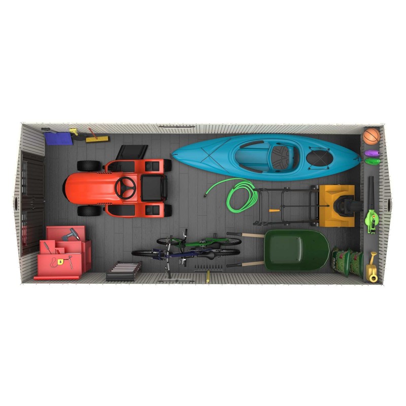 Lifetime 8x17.5 Ft Outdoor Storage Shed Kit w/ 2 Windows (60121)