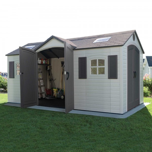 Lifetime 15x8 ft Outdoor Storage Shed Kit - Dual Entry (60079)