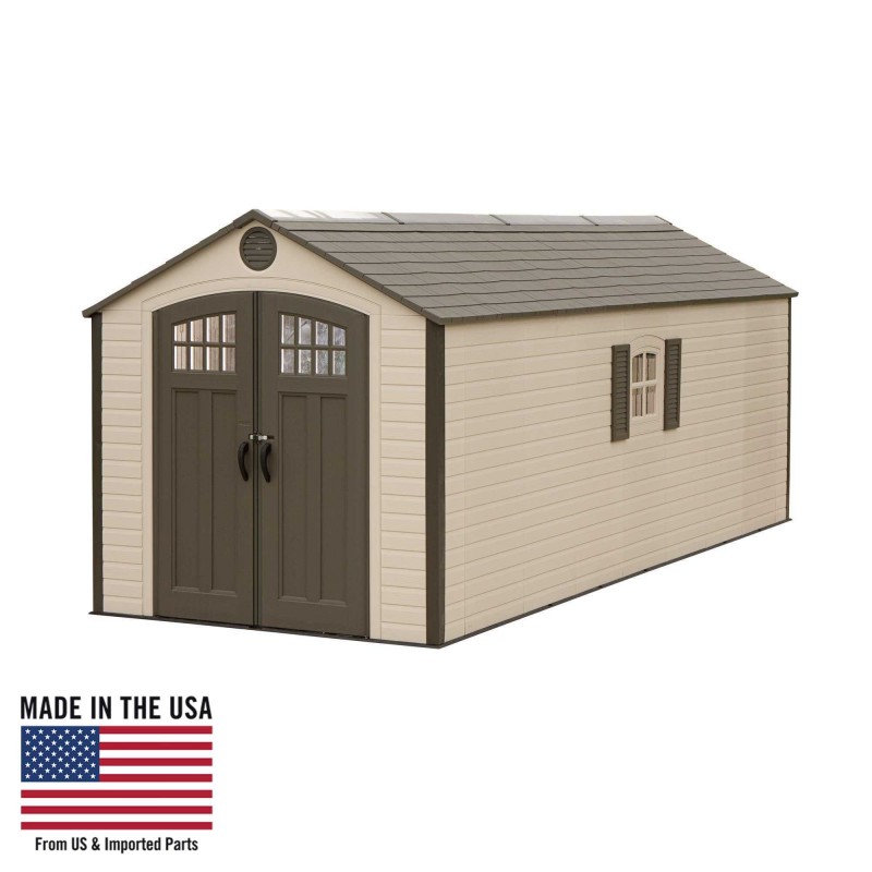 Lifetime Sheds 8x20 Plastic Storage Shed w/ 2 Windows (60120)