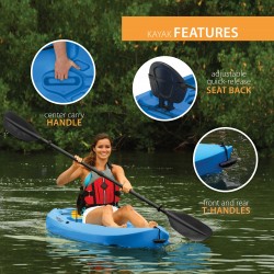 Lifetime 8 ft Sit-On-Top Lotus Kayak - Blue (90112)