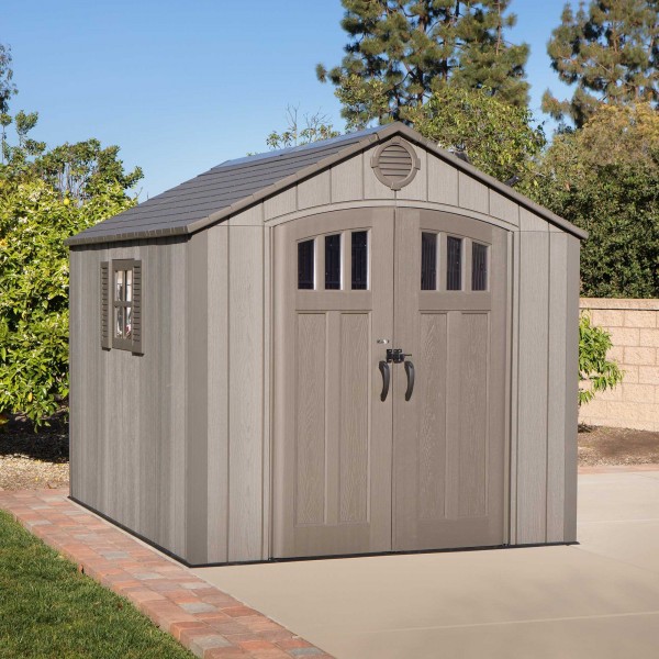 lifetime 8x10 outdoor storage shed kit w/ floor - roof