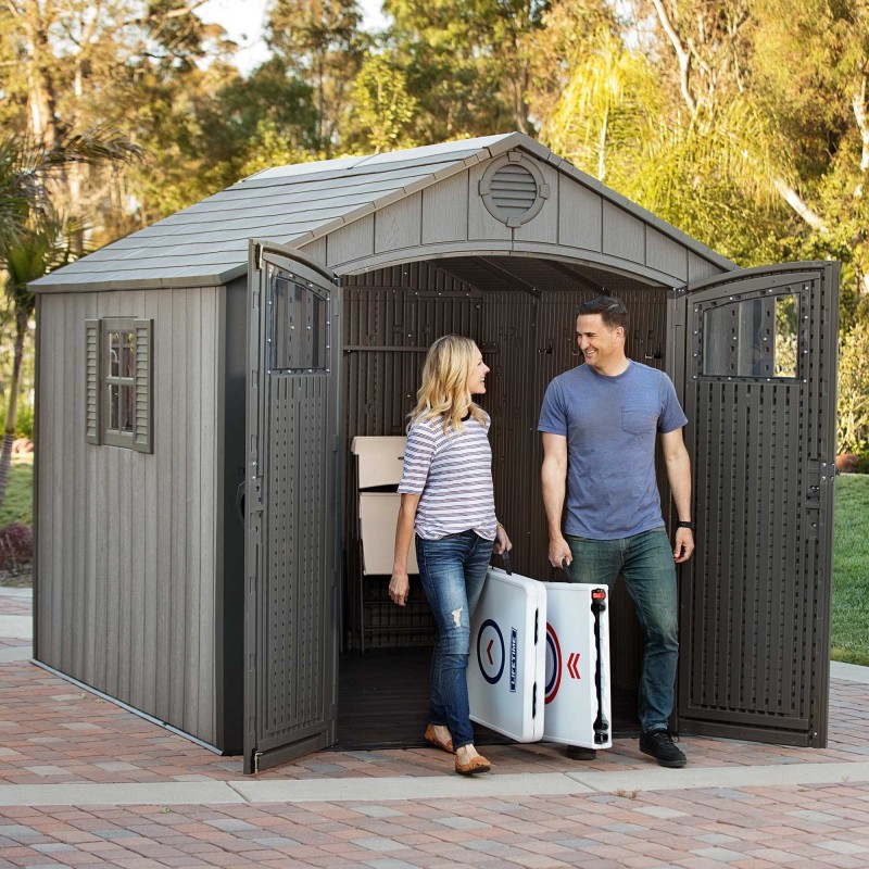 Lifetime 8x10 Outdoor Storage Shed Kit w/ Floor - Roof 