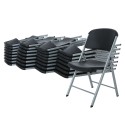 Lifetime 8-Foot Stacking Table And Chair Combo - Black (80486)