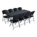 Lifetime 6 Ft Rectangular Tables And Chairs Set - Black (model 80440)