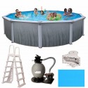 Blue Wave Barcelona 24' x 52" Round Frame Pool Package (NG3744)