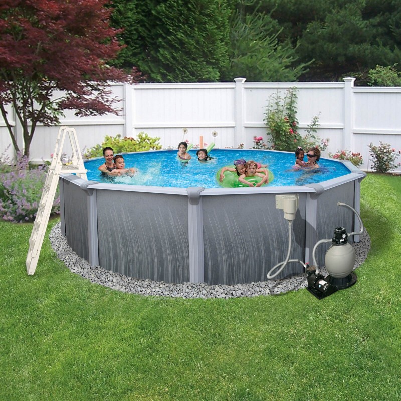 Blue Wave Madagascar 27' x 52" Round Frame Pool Package (NB3927)