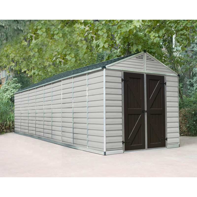 palram 8x20 skylight storage shed kit - tan hg9820t