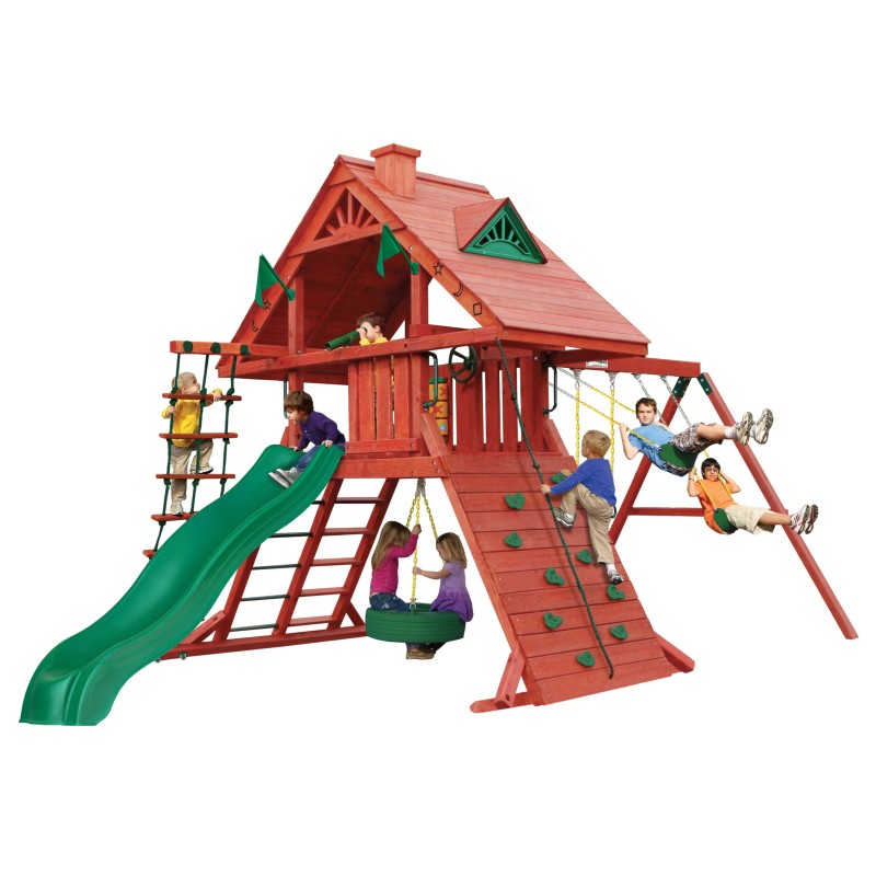 Gorilla Sun Place I Cedar Wood Swing Set Kit - Redwood (01-0012)