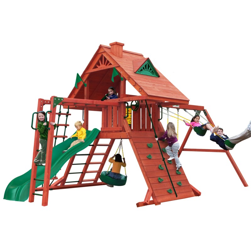 Gorilla Sun Place II Cedar Wood Swing Set Kit - Redwood (01-0013)