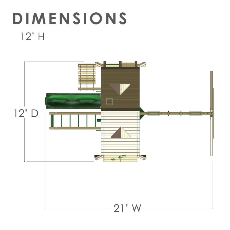 Gorilla Sun Place II Cedar Wood Swing Set Kit - Redwood (01-0013)