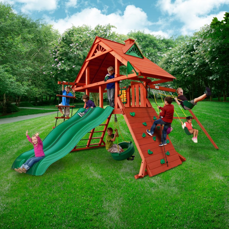 Gorilla Sun Palace Deluxe Cedar Swing Set Kit - Redwood (01-0044)