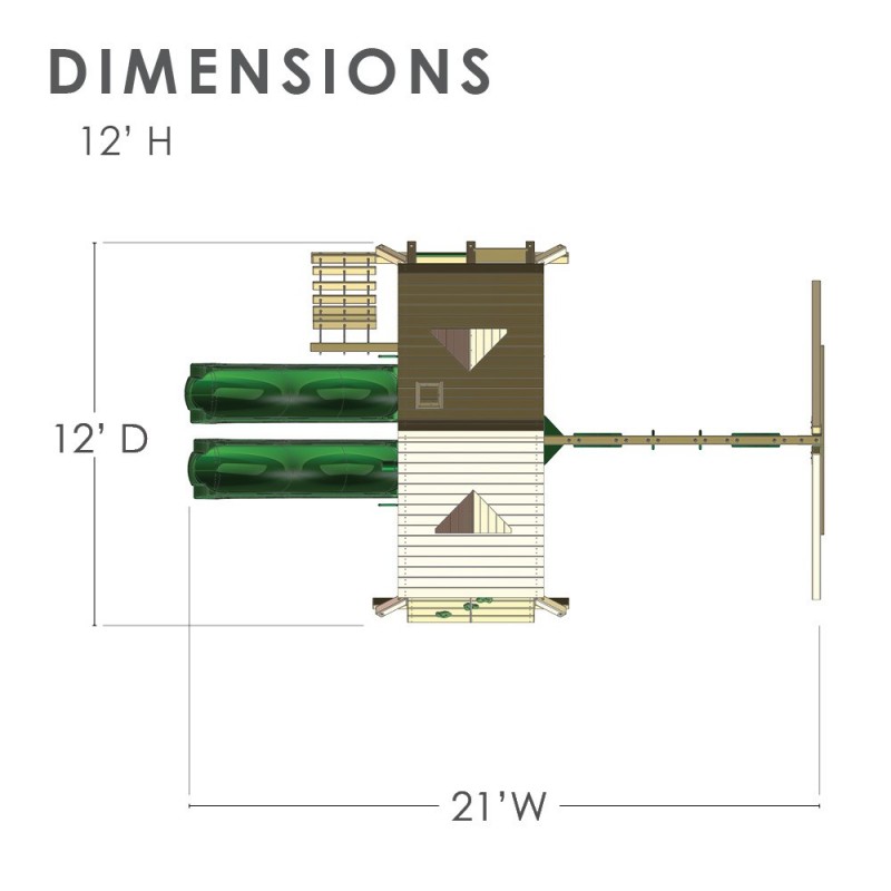 Gorilla Sun Palace Deluxe Cedar Swing Set Kit - Redwood (01-0044)