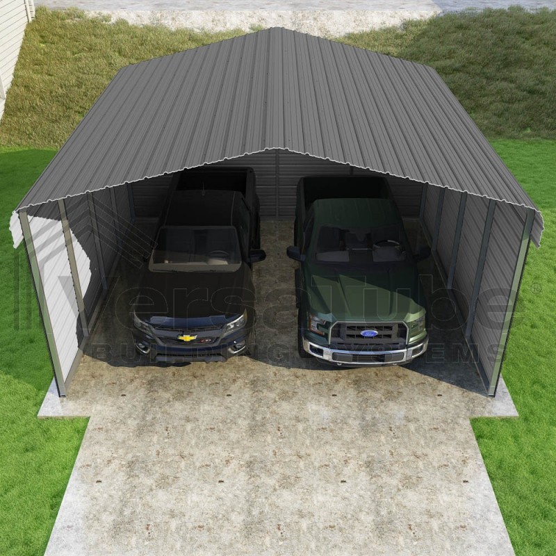 VersaTube 3-Sided 20x20x10 Classic Steel Carport Kit (C3E020200100)