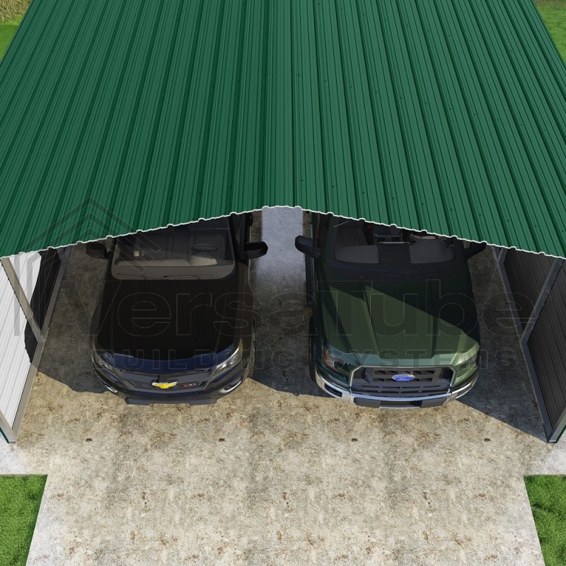 VersaTube 3-Sided 20x20x10 Classic Steel Carport Kit (C3E020200100)