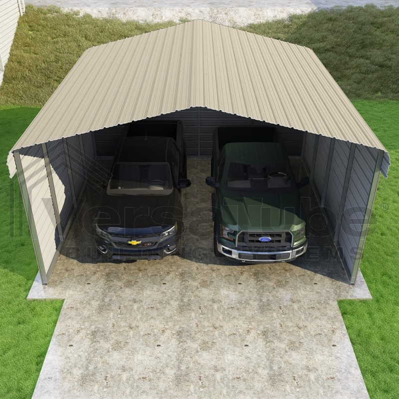 VersaTube 3-Sided 20x20x10 Classic Steel Carport Kit (C3E020200100)