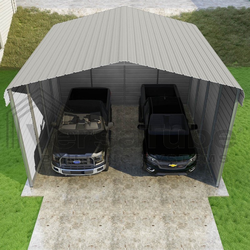 VersaTube 3-Sided 20x20x12 Classic Steel Carport Kit (C3E020200120)