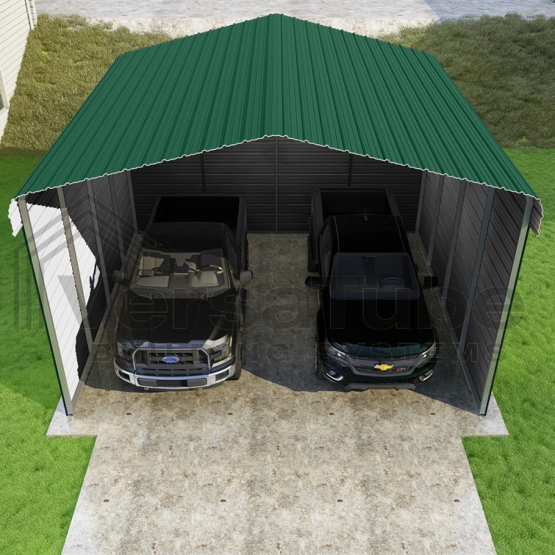 VersaTube 3-Sided 20x20x12 Classic Steel Carport Kit (C3E020200120)