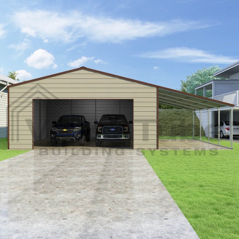 Versatube 24x24x10 Frontier Garage Kit w/ Lean-To (FBM3242410616-LT12)