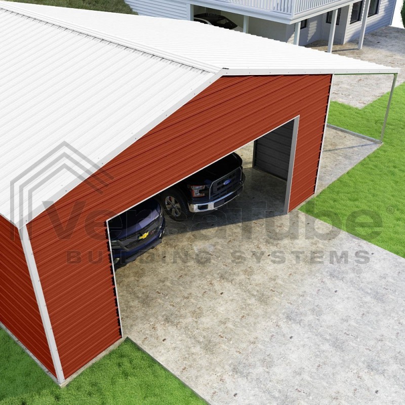 Versatube 24x24x10 Frontier Garage Kit w/ Lean-To (FBM3242410616-LT12)
