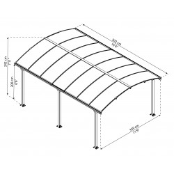 Palram Canopia 12x16 Arcadia 5000 Carport Kit (HG9100)