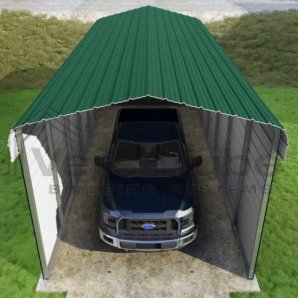 Versatube 3-Sided 12x29x10 Classic Steel Carport Kit ...