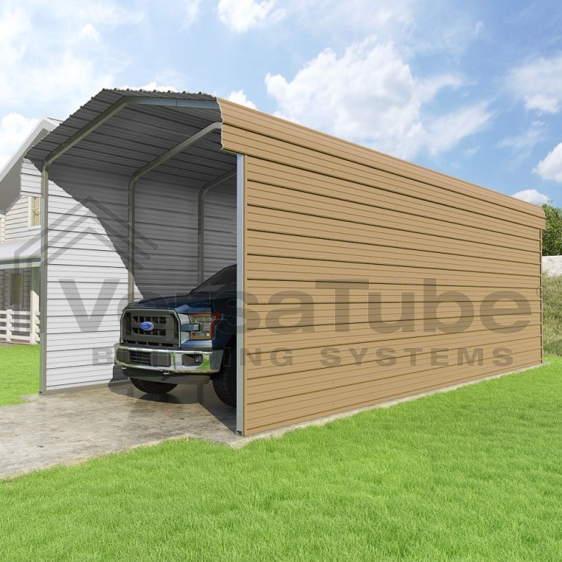 Versatube 3-Sided 12x29x10 Classic Steel Carport Kit (C3E012290100)