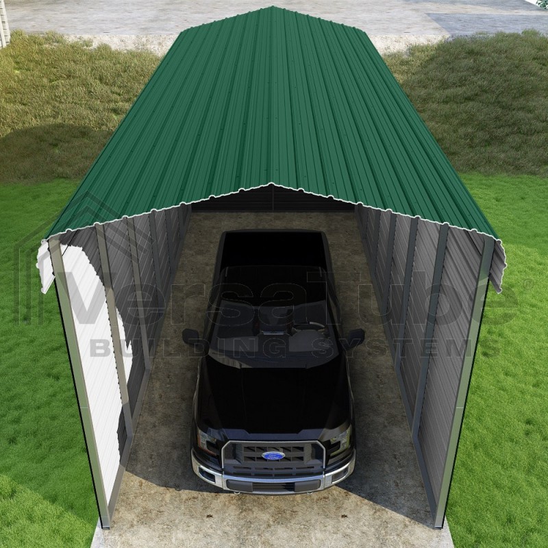 Versatube 3-Sided 12x29x12 Classic Steel Carport Kit (C3E012290120)