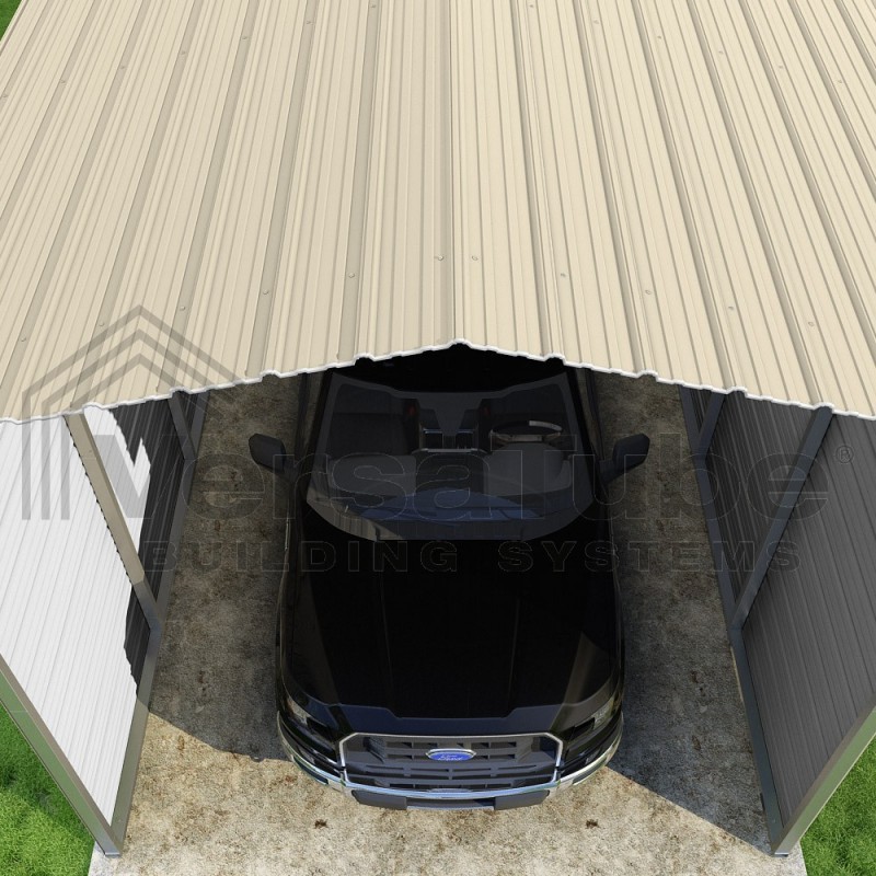Versatube 3-Sided 12x29x12 Classic Steel Carport Kit (C3E012290120)