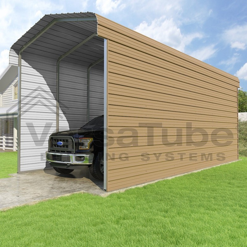 Versatube 3-Sided 12x29x12 Classic Steel Carport Kit (C3E012290120)