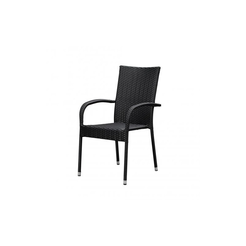 Patio Sense Morgan Outdoor Wicker Chair Set of 4 - Black (63166)