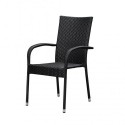 Patio Sense Morgan Outdoor Wicker Chair Set of 4 - Black (63166)