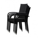 Patio Sense Morgan Outdoor Wicker Chair Set of 4 - Black (63166)