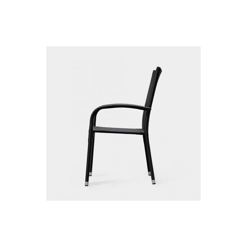 Patio Sense Morgan Outdoor Wicker Chair Set of 4 - Black (63166)