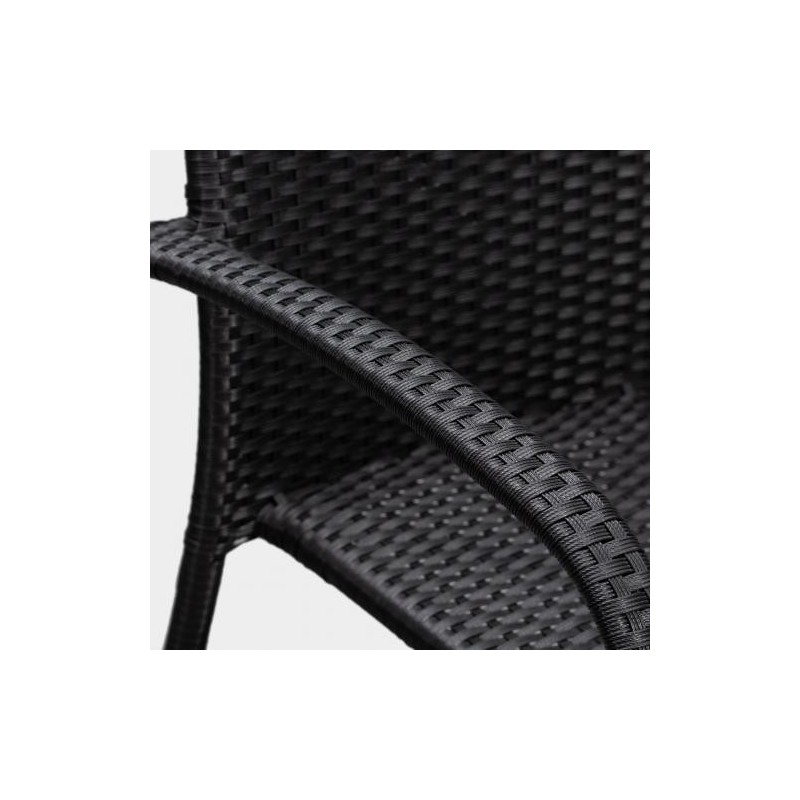 Patio Sense Morgan Outdoor Wicker Chair Set of 4 - Black (63166)