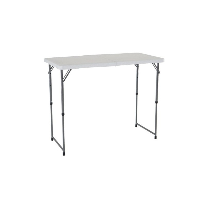 Lifetime 4 ft. Adjustable Height Fold-In-Half Table - White (4428)