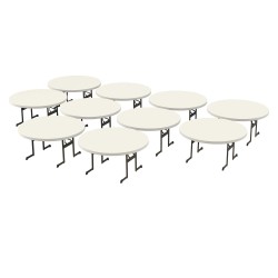 Lifetime 10-Pack Professional 60 inch Round Tables - Almond (880313)