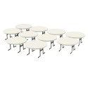 Lifetime 10-Pack Professional 60 inch Round Tables - Almond (880313)