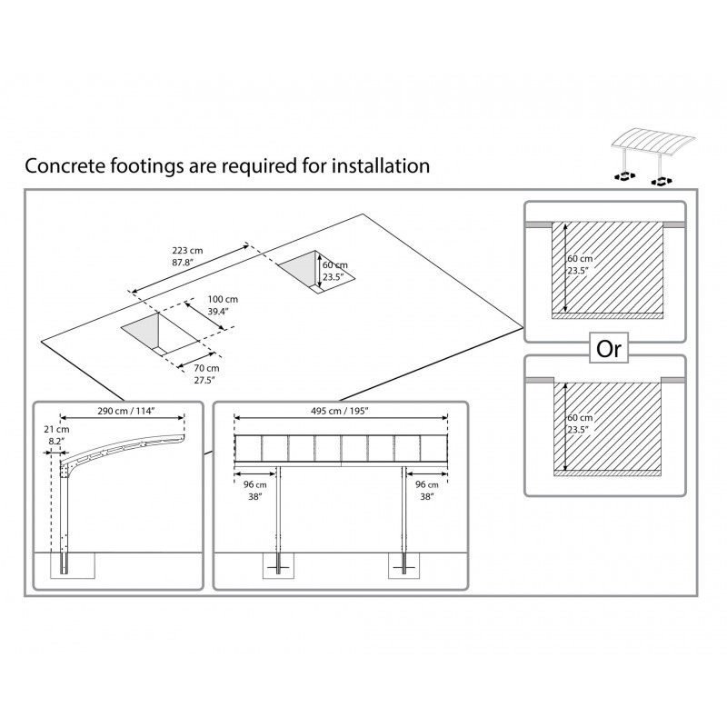 Palram Arizona Breeze 5000 Carport Kit (HG9106)