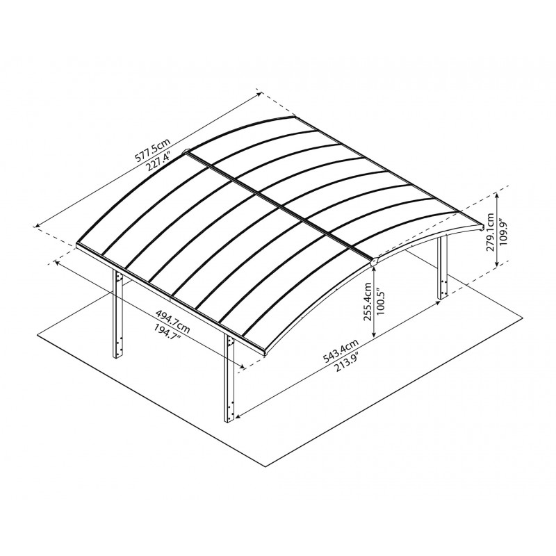Palram Arizona Breeze Double Carport Arch-Style (HG9104)
