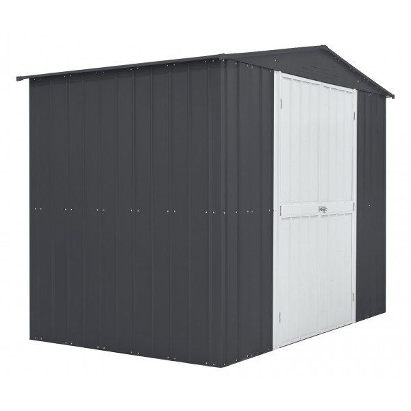 globel 8x6 gable storage shed kit - slate gray/aluminum