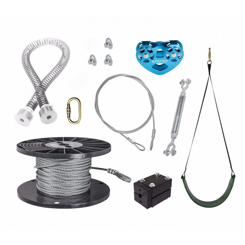 Zip Line Gear 50' Spring Stop Zip Line Kit (ZLPSSKit050)