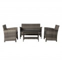 Patio Sense Jareth Wicker Patio Set - Gray (63177)