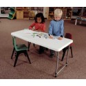 Lifetime 4 ft. Adjustable Height Fold-In-Half Table - White (4428)